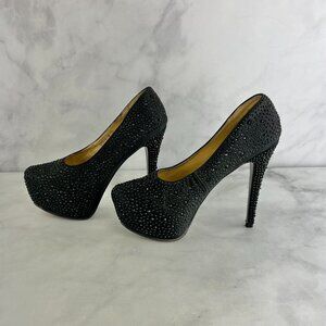 Redkiss Penelope Rhinestone Black Pumps